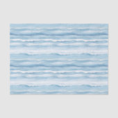 Blauw Witte Oceaangolven Bruiloft Tissuepapier (Voorkant)