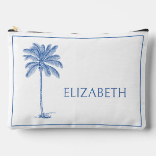 Blauw-witte Palm Palmetto Tree Gepersonaliseerd Etui