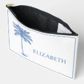 Blauw-witte Palm Palmetto Tree Gepersonaliseerd Etui (Open)