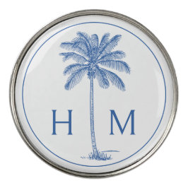 Blauw-witte palmboom Monogram
