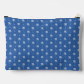 Blauw-witte palmboom Monogram Etui (Achterkant)