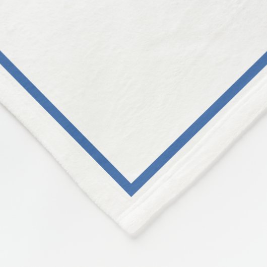 Blauw-witte palmboom Monogram Fleece Deken (Hoek)