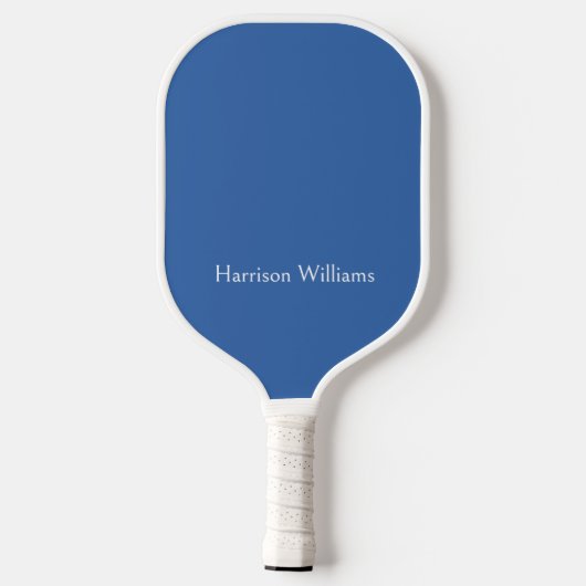 Blauw-witte palmboom Monogram Pickleball Paddle (Achterkant)