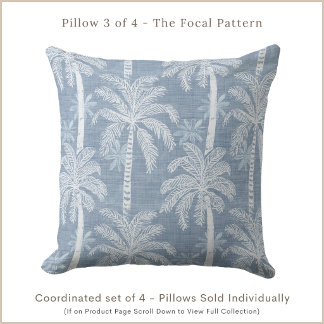 Blauw & Witte Palmboom Worpkussen Kussen