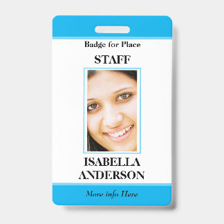 Blauw-witte pasfoto Personeels-ID Badge
