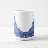 Blauw Witte Pauw Roos Koffiemok (Center)