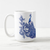 Blauw Witte Pauw Roos Koffiemok (Links)