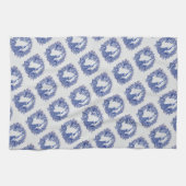 Blauw Witte Pauw Roos Theedoek (Horizontaal)