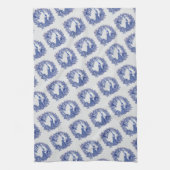 Blauw Witte Pauw Roos Theedoek (Verticaal)