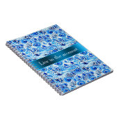 Blauw Witte Pauwveren   Notitieboek (Rechterzijde)