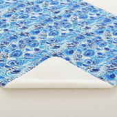 Blauw Witte Pauwveren Sherpa Deken (3/4)