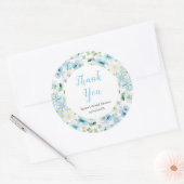 Blauw-witte pioen Vrijgezellenfeest Dank u Ronde Sticker (Envelop)