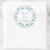 Blauw-witte pioen Vrijgezellenfeest Dank u Ronde Sticker (Tas)