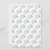 Blauw-witte pioenenbloem Vrijgezellenfeest Kaart (Achterkant)