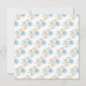 Blauw-witte pioenenbloem Vrijgezellenfeest Kaart (Achterkant)