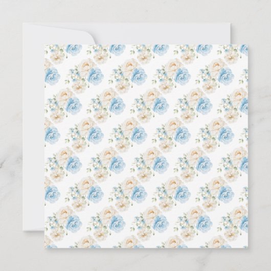 Blauw-witte pioenenbloem Vrijgezellenfeest Kaart (Achterkant)