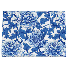 Blauw-witte pioenroos Chinoiserie Floral Groot Cadeauzakje