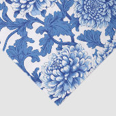 Blauw-witte pioenroos Chinoiserie Floral Tissuepapier (Detail)