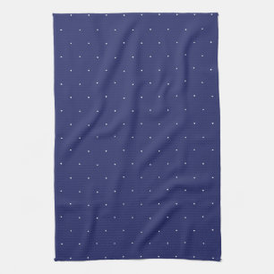 Blauw-witte polka-stipjes elegant  theedoek