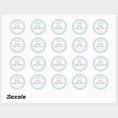 Blauw-witte polkadot baby shower sticker (Vel)