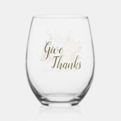 Blauw-witte pompoen Stilleven Wijnglas Zonder Voet (Achterkant)