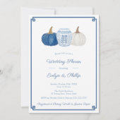 Blauw-witte pompoenen Classic Vrijgezellenfeest Kaart (Voorkant)