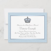 Blauw-witte Prince Baby shower Kaart (Voorkant)