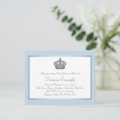 Blauw-witte Prince Baby shower Kaart (Staand voorkant)