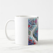 Blauw & witte quilt - Magenta & Aqua Delight Mok (Links)