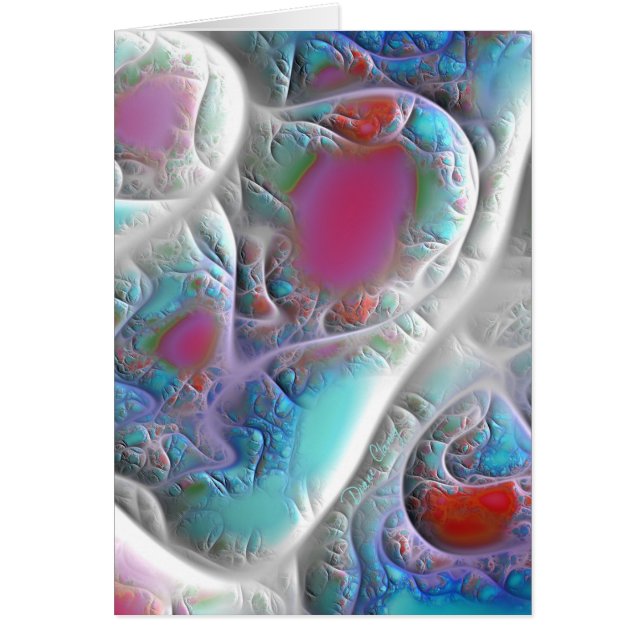 Blauw & witte quilt - Magenta & Aqua Delight V (Voorkant)