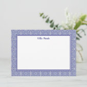 Blauw-witte rand Gepersonaliseerde notitie Kaart (Staand voorkant)
