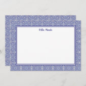 Blauw-witte rand Gepersonaliseerde notitie Kaart (Voorkant / Achterkant)