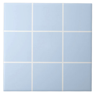 Blauw Witte Rasterlijn Patroon Tegeltje