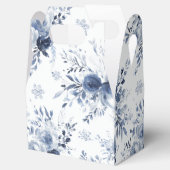 Blauw Witte Romantische Bloemrijke Bruidsdouche Tr Bedankdoosjes (Geopend)