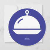 Blauw Witte Ronde Uitnodiging voor het Diner (Achterkant)