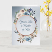 Blauw-witte roos als een moeder Moederdag Kaart (Gele Bloem)