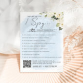 Blauw-witte roos "I Spy" Wedding Game