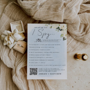 Blauw-witte roos "I Spy" Wedding Game