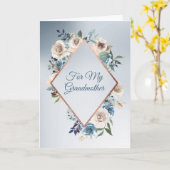 Blauw-witte roos Lijst Grootmoeder Kaart (Gele Bloem)