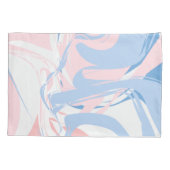 Blauw Witte Roze Marmer Werveling  Kussensloop (Achterkant)
