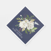 Blauw & Witte Rozen Bloemen Douche Papier Servette Servet (Hoek)