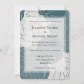 Blauw-witte rozen Bloemen Romantische bruiloft Kaart (Voorkant)