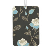 Blauw-witte rozen met gouden sierstrip luchtverfrisser (Achterkant)