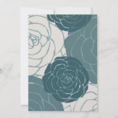 Blauw-witte rozen romantische bruiloft kaart (Achterkant)