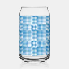 Blauw Witte Ruit Abstract Patroon Blikvorm Glas