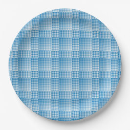 Blauw Witte Ruit Abstract Patroon Papieren Bordje