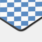 Blauw Witte Ruit Patroon Bureaumat (Hoek)