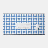 Blauw Witte Ruit Patroon Bureaumat (Keyboard & Muis)