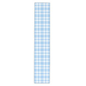 Blauw Witte Ruitenpatroon Medium Tafelloper (Voorkant)