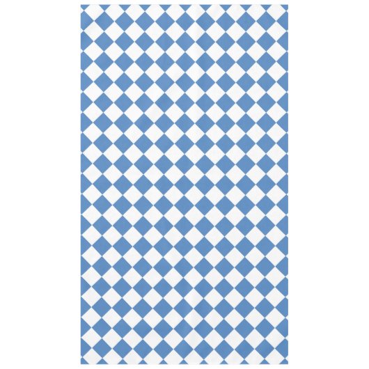 Blauw Witte Ruitjes Diamant Patroon Tafelkleed (Voorkant)